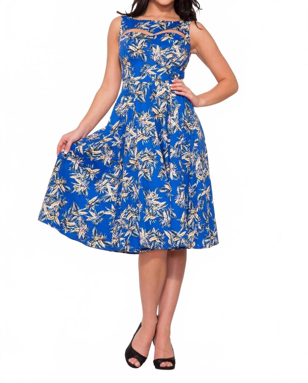 NEW ORCHID BLOOM jacinta midi dress in blue